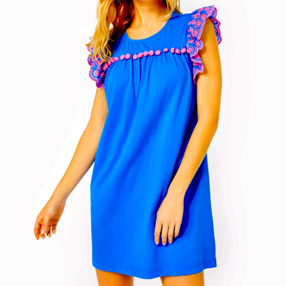 NWT Ave Dress Blue Flare Size S.
